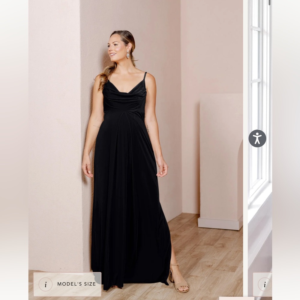 Revelry black velvet maternity dress
